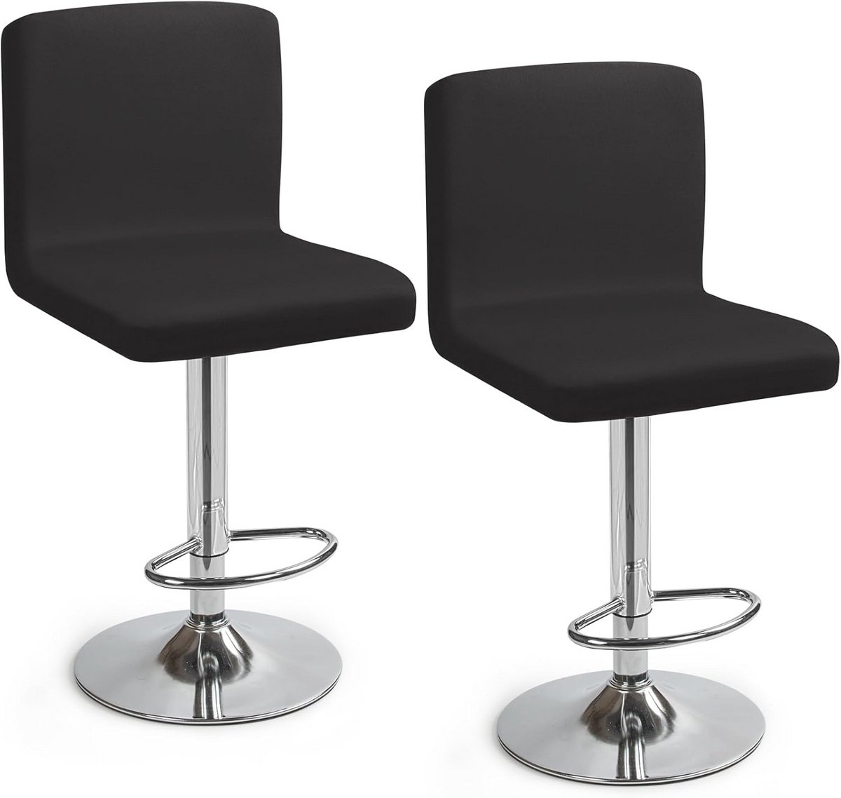 Set van 2 Barkrukhoezen met Rugleuning - Verwijderbare Stretch Stoelhoezen voor Keuken en Café