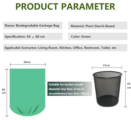 Organic Waste Bags, 25 Litre, Organic Waste Bags, Organic Waste Bags, Compostable Garbage Bags, Bio Waste Bags, Paper Organic Waste Bags, Garbage Bags, Trash Bags — afbeelding 3