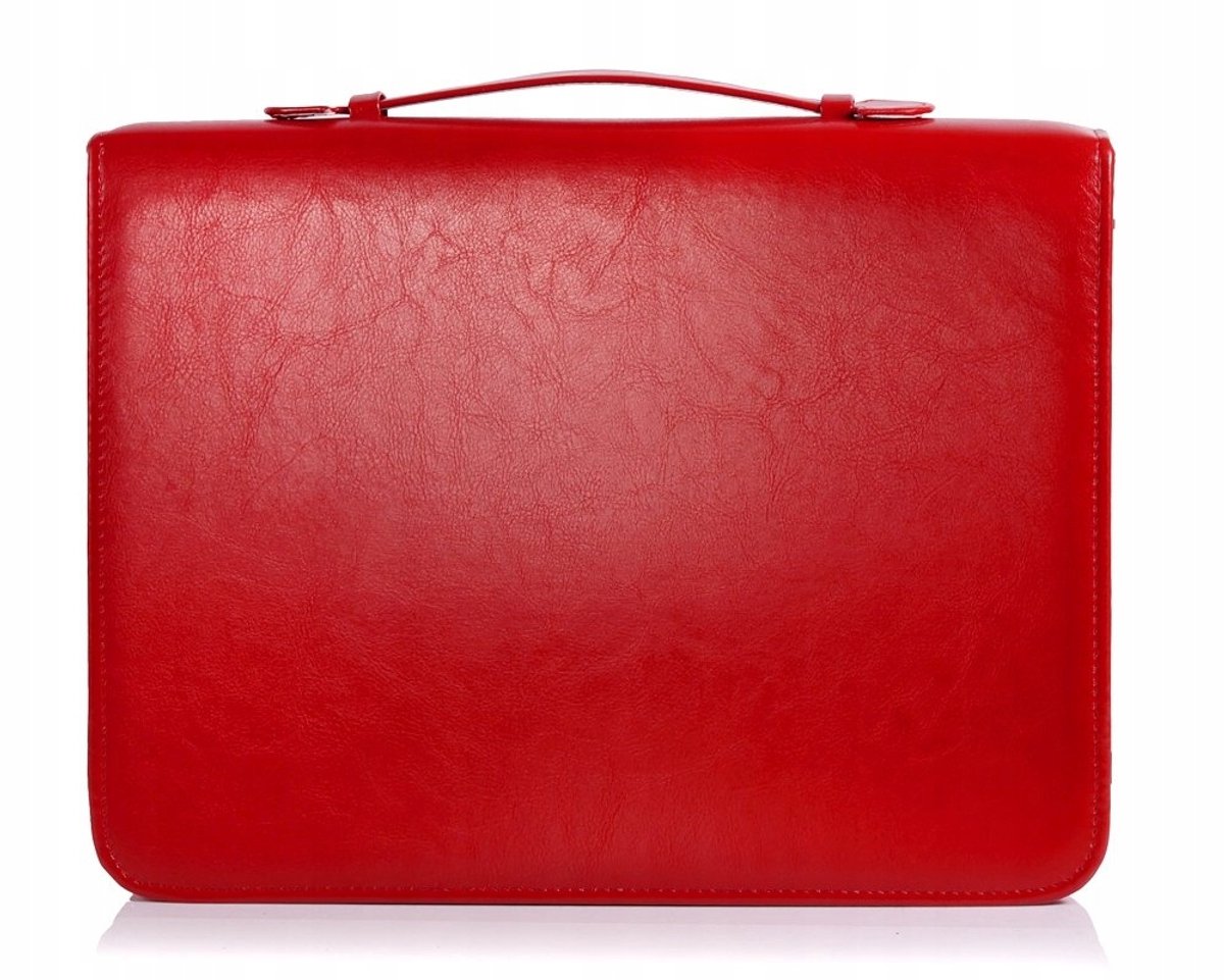 Leren A4 Aktetas met Handvat - Rood - Solome