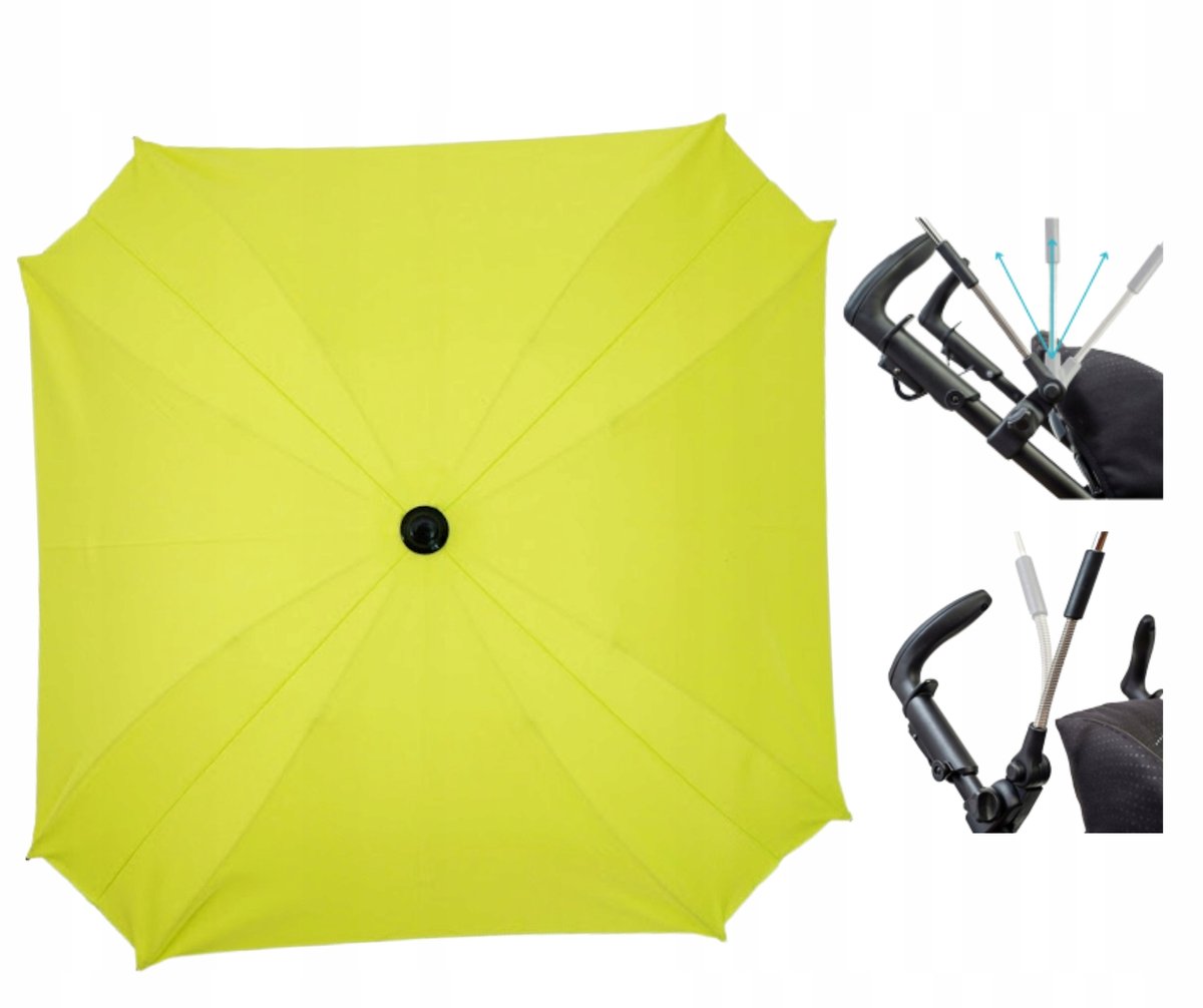 Citroenkleurige kinderwagenparasol UV50+ - 62cm
