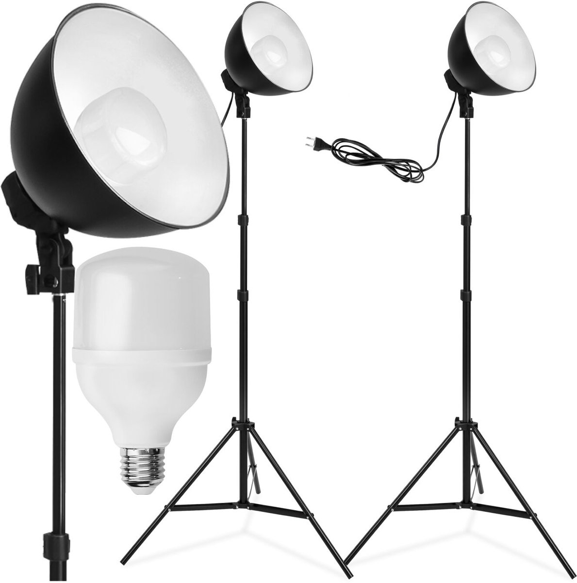 Tectake Professionele Fotostudioset - 2x Studiolicht Statief - LED