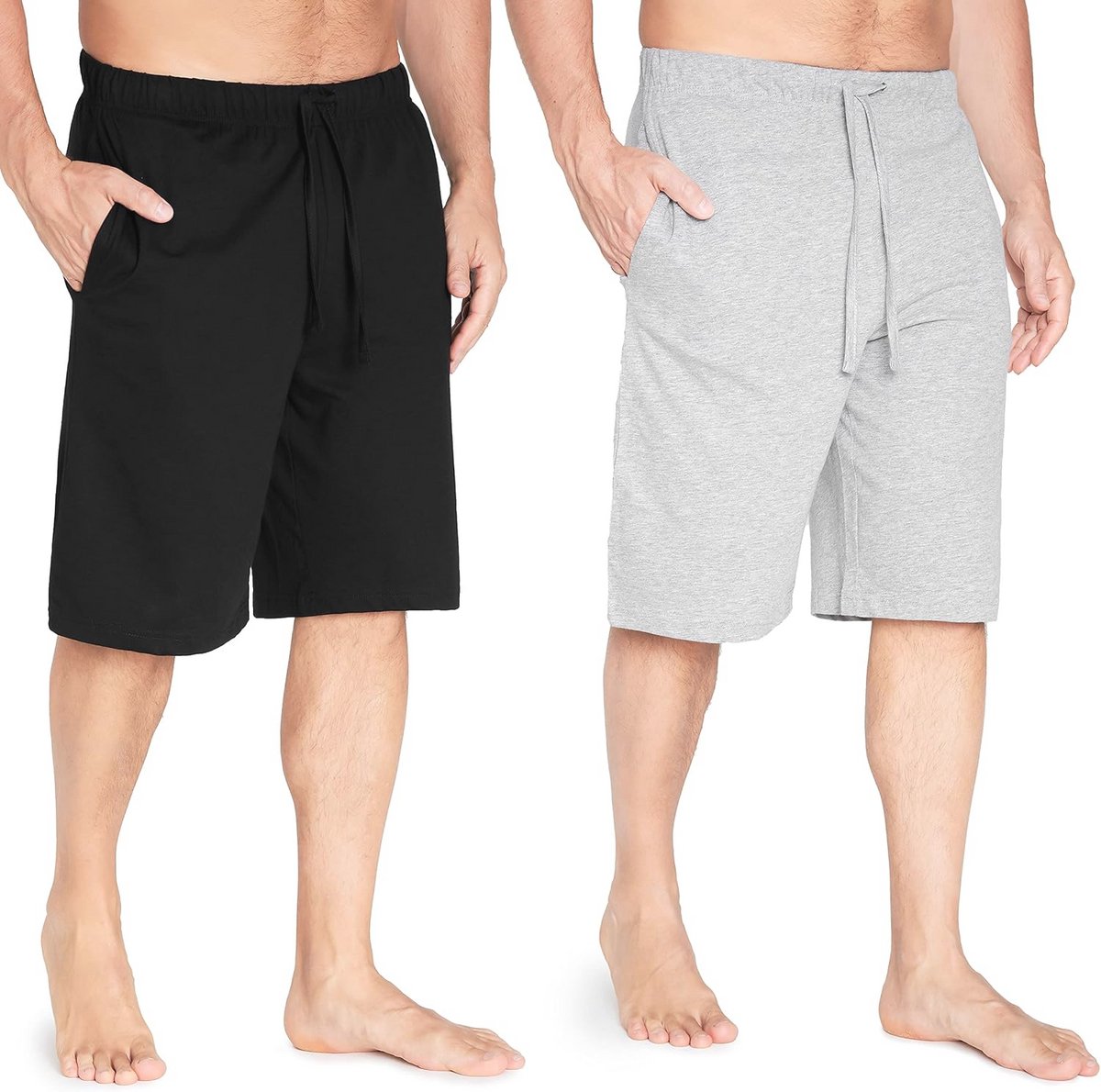 Comfortabele Korte Herenpyjamabroek - 2 Stuks Loungebroek met Zakken