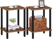 Set de 2 Tables de chevet – Style industriel bois et métal – Tables d'appoint / Support pour plantes – Tables multifonctionnelles – IN-HOMEXL Ombrie – 45 x 45 x 40 cm