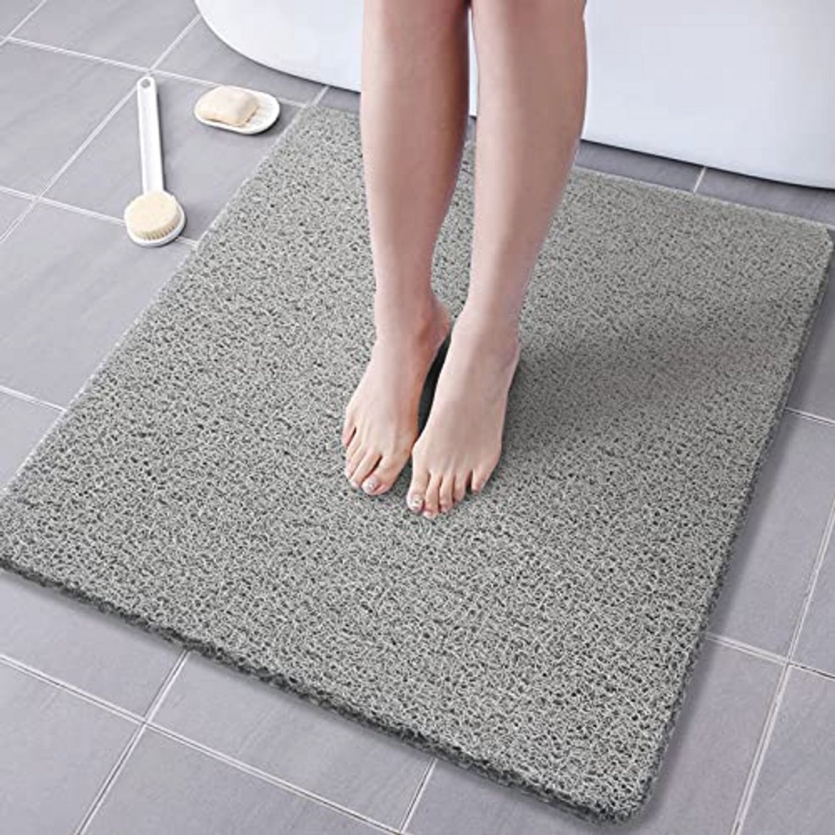 Antislip douchemat 60 x 60 cm - PVC loofah badmat voor badkamer - Sneldrogend, veilig en gemakkelijk schoon te maken