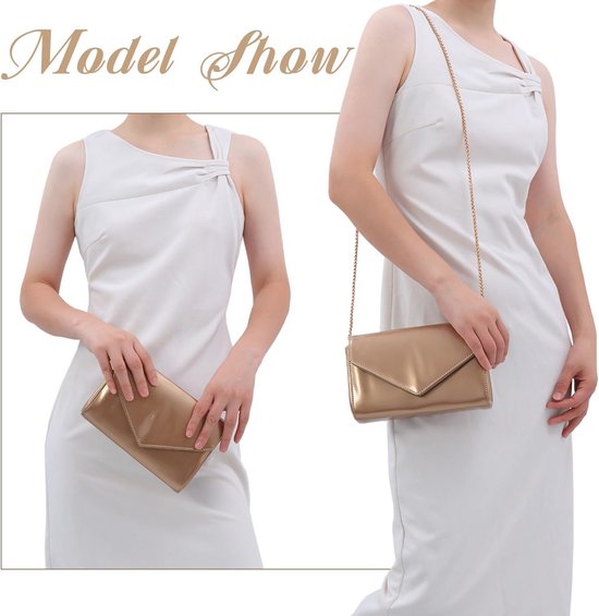 RAVUO Clutch voor dames, kleine handtas, schoudertas, elegante