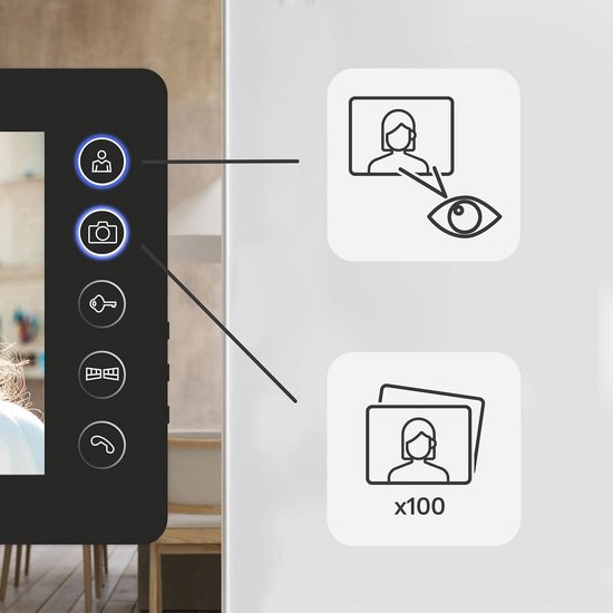 Video Deur Intercom met 7 Inch Kleurenmonitor en RFID — afbeelding 2