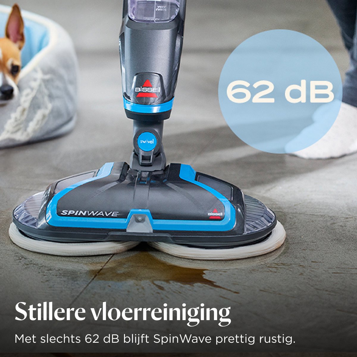BISSELL SpinWave Elektrische Dweil met Snoer - Vloerreiniger voor Harde Vloeren - Sproeidweil met Roterende Pads - Gebruiksvriendelijke Dweilvloerreiniger - Dweilapparaat - Mop voor Harde & Houten Vloeren - Wendbaar Dweilsysteem - 20522 – foto 5