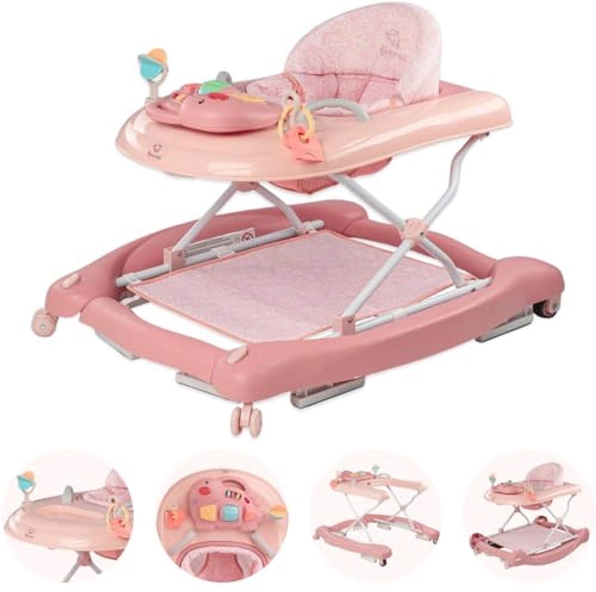 5-in-1 Loophulp Voor Baby's Met Schommelfunctie, Muziek en Licht - Verstelbaar en Inklapbaar