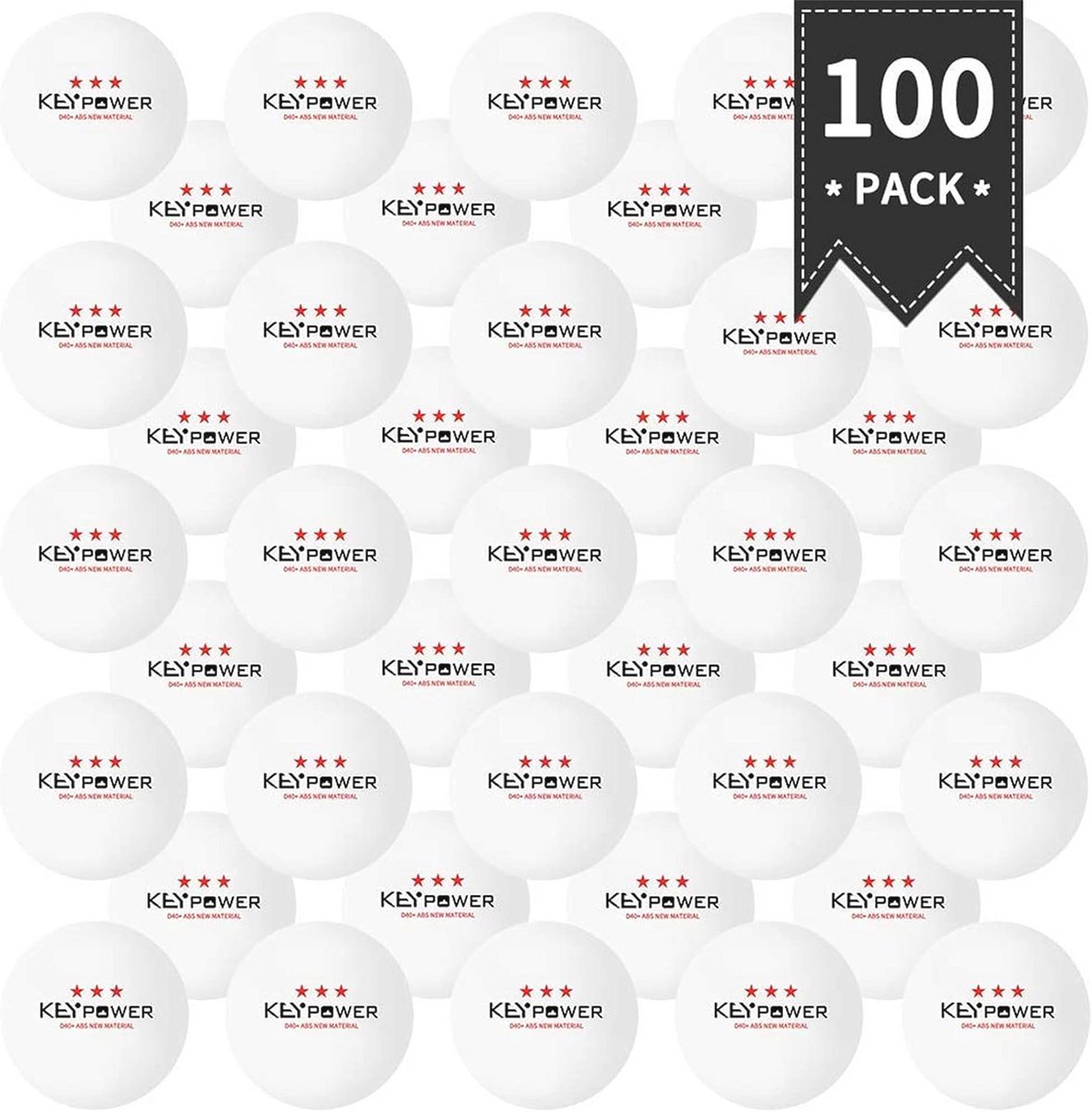 Premium Kwaliteit Tafeltennisballen 40+ ABS Materiaal - Wit (Pack van 100)
