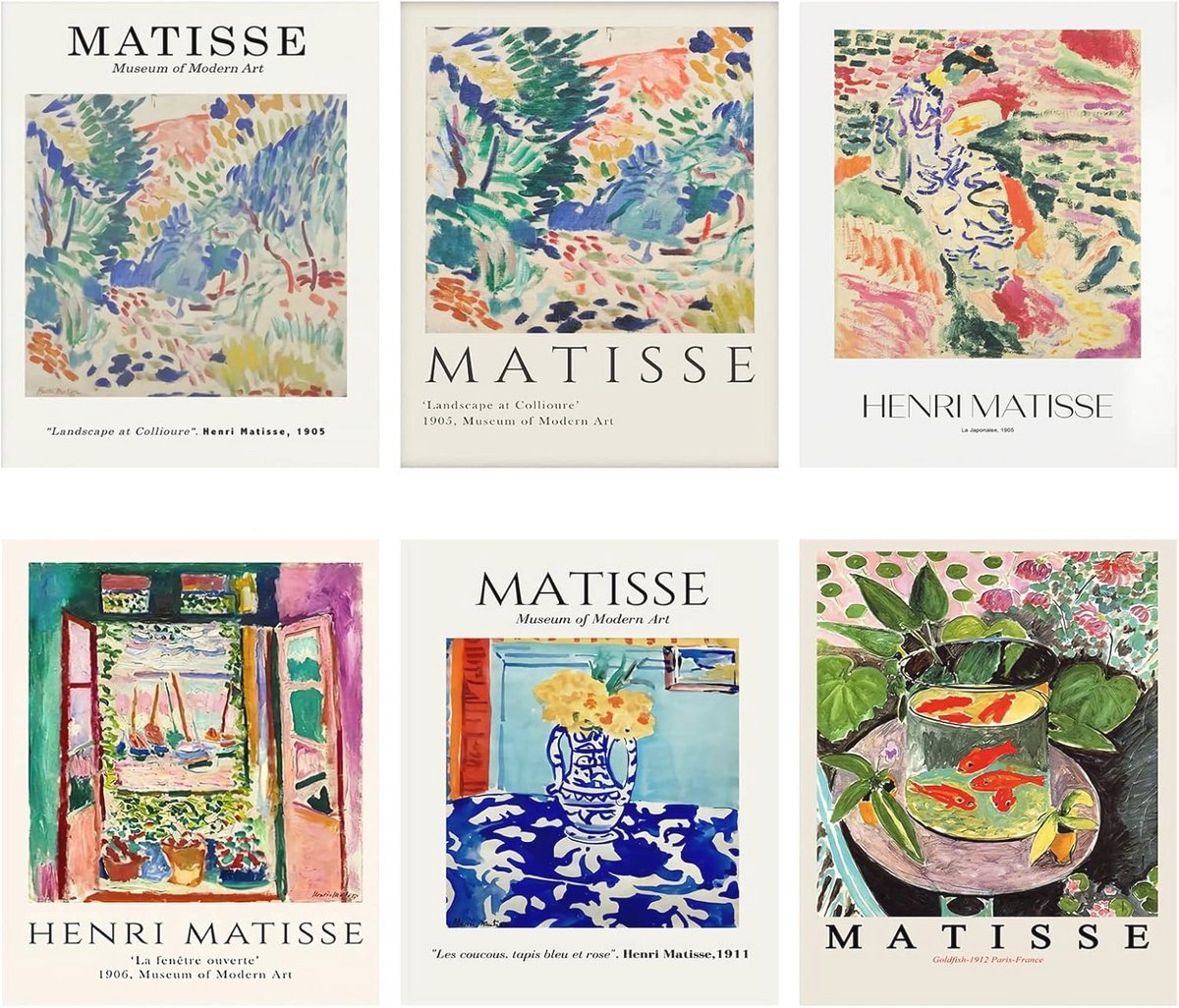 Abstracte Matisse Vintage Posters - Set van 6 voor Woonkamerdecoratie