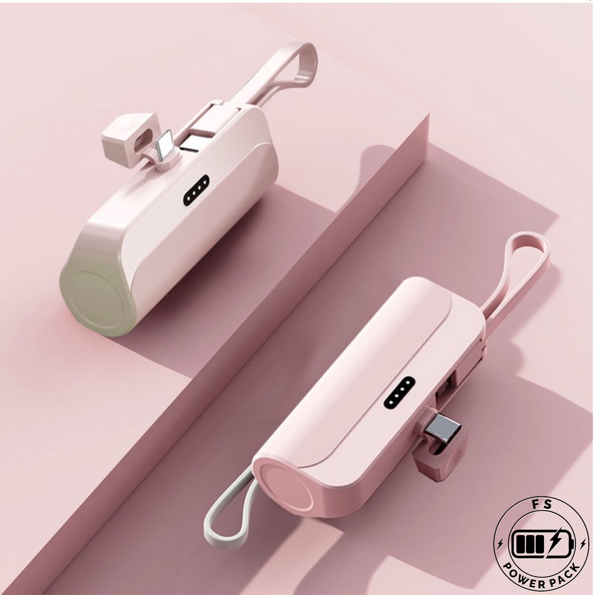 Universeel Draagbare Mini Power Bank FS Power Pack Mini Power Bank 5000mAh – Sleutelhanger Powerbank – Ultra Compact – Snelladen 2.1A – Type-C In/Output – Pocket Noodoplader voor Smartphone – Reizen & Onderweg-iPhone/Samsung Cadeau Nieuwjaar — cadeau in Elektronica - foto 3