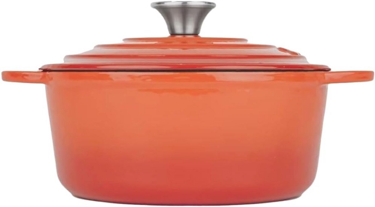 Gietijzeren Cocotte 22 cm - Geëmailleerd, Ronde Pan Geschikt voor Alle Warmtebronnen