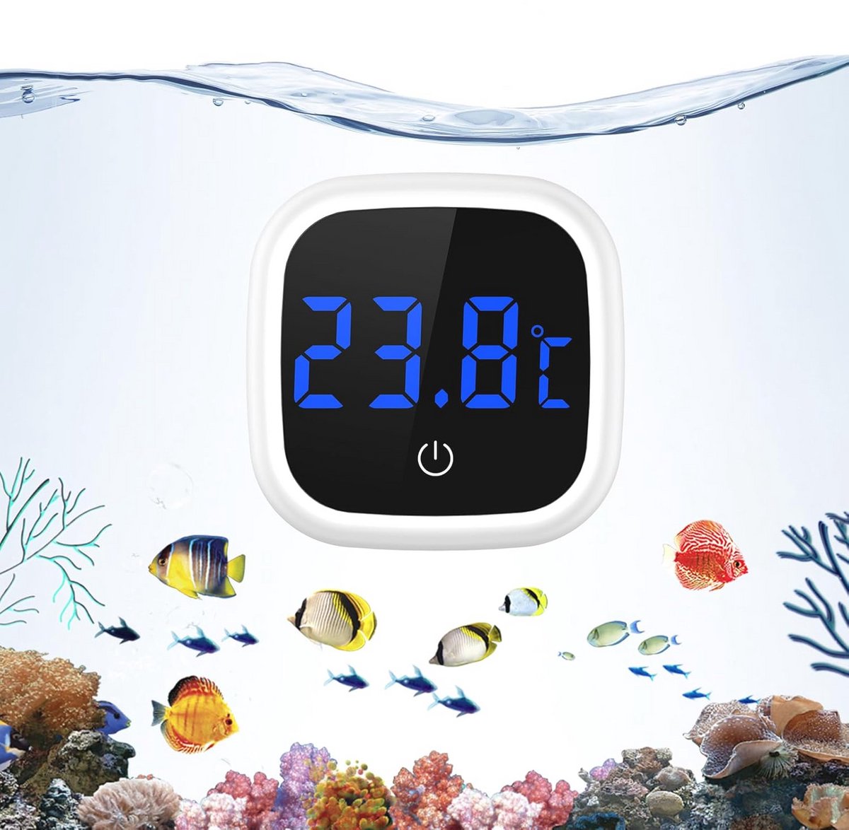 Digitale Aquariumthermometer met Touchscreen en Draadloze LED Temperatuurmeter voor Zoet- en Zeewater