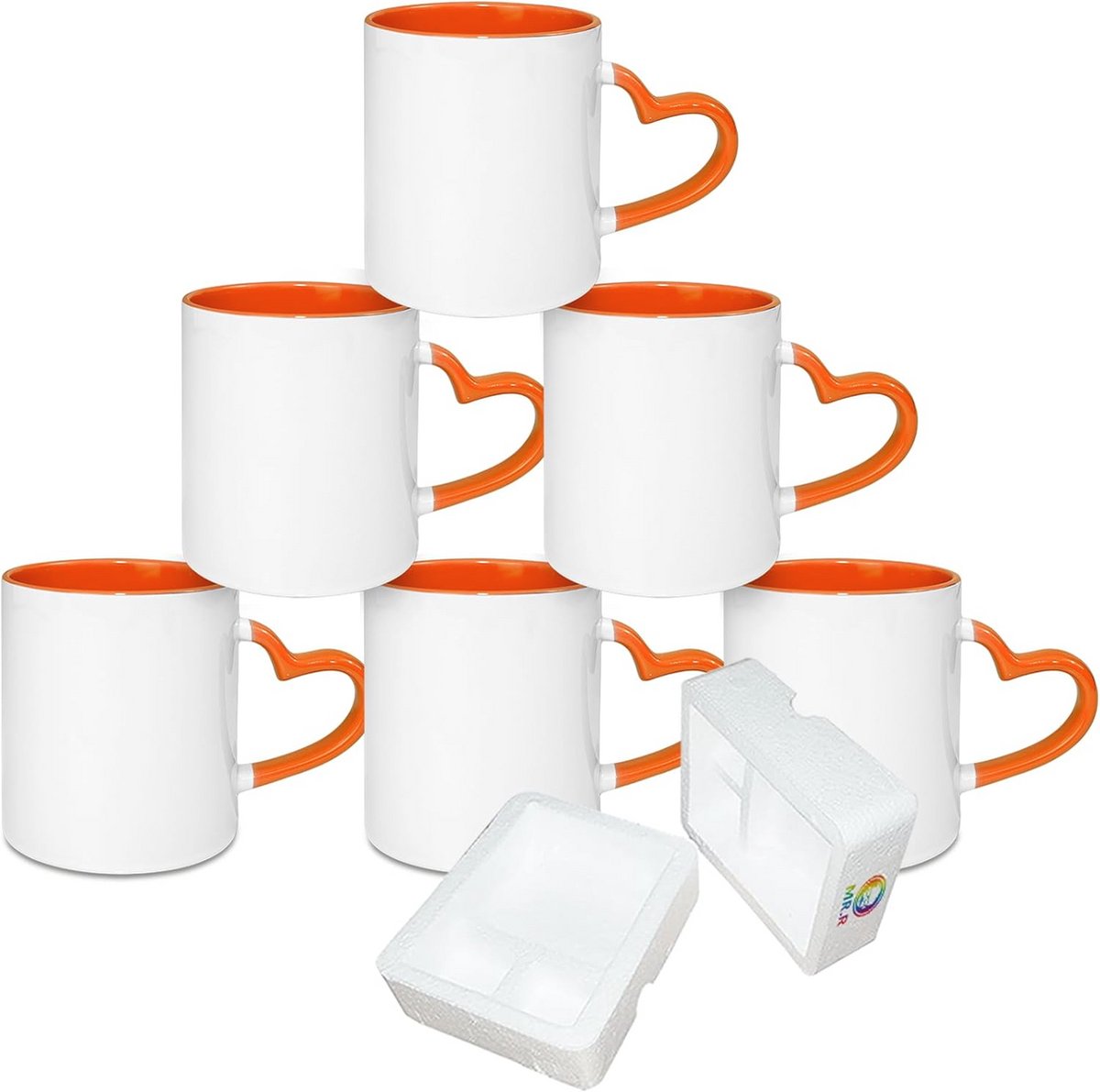 Lege 11oz Keramische Mok met Harthandvat - Set van 6