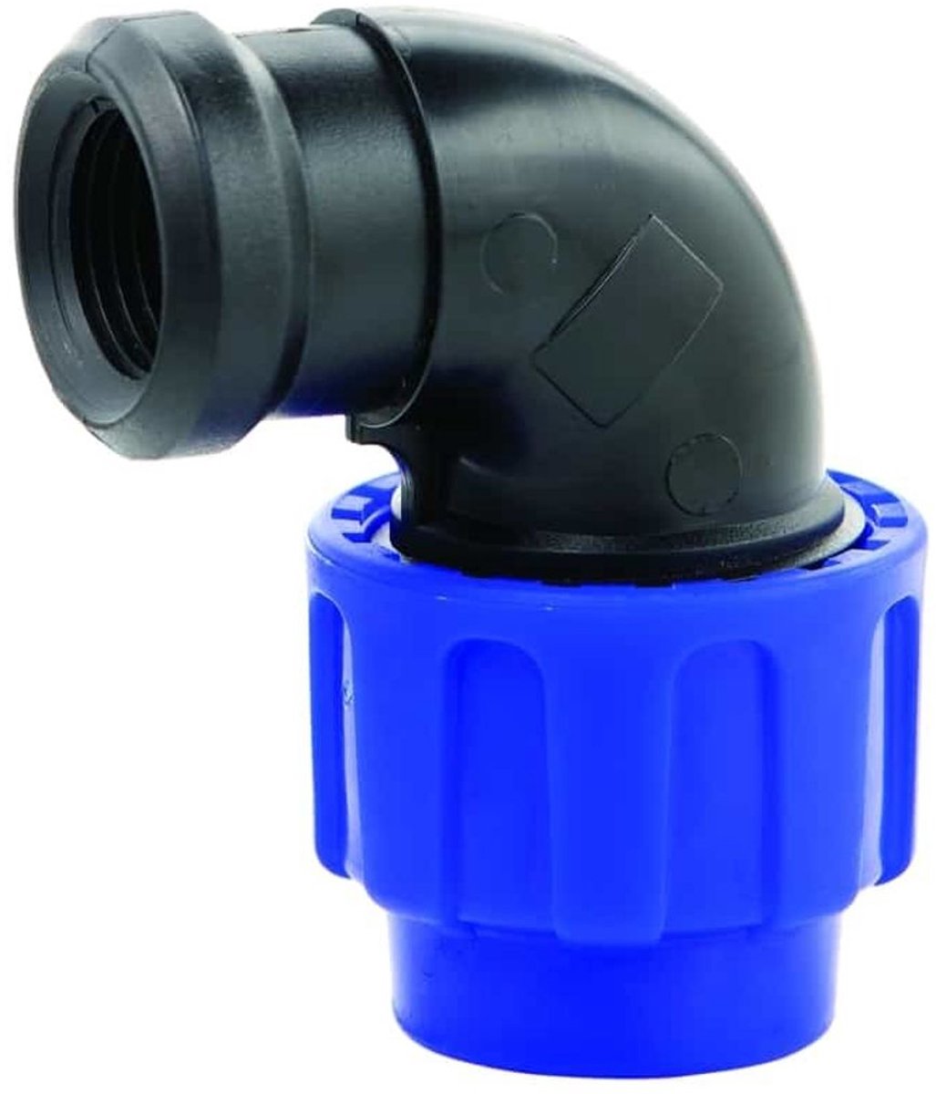 PP PE Buis Fitting 90° Hoek 20 x 3/4" IG