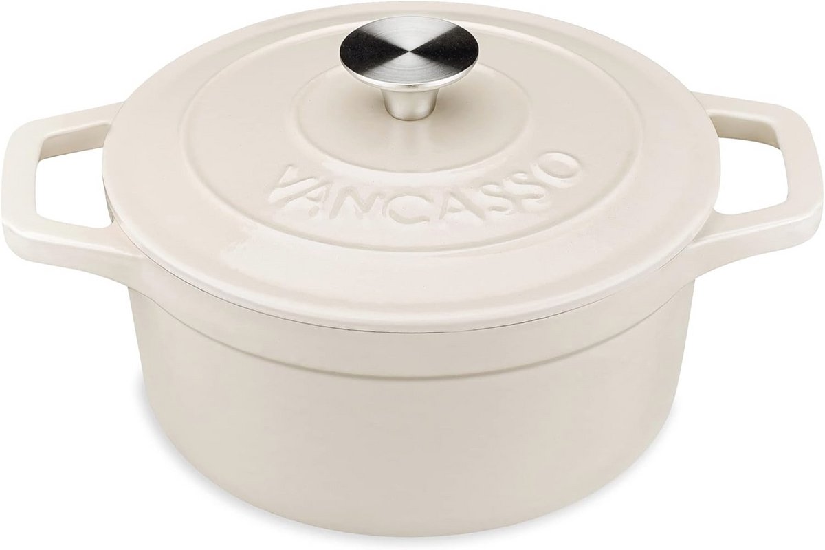 Gietijzeren braadpan met deksel – 2L – Ø20 cm – Voor alle warmtebronnen