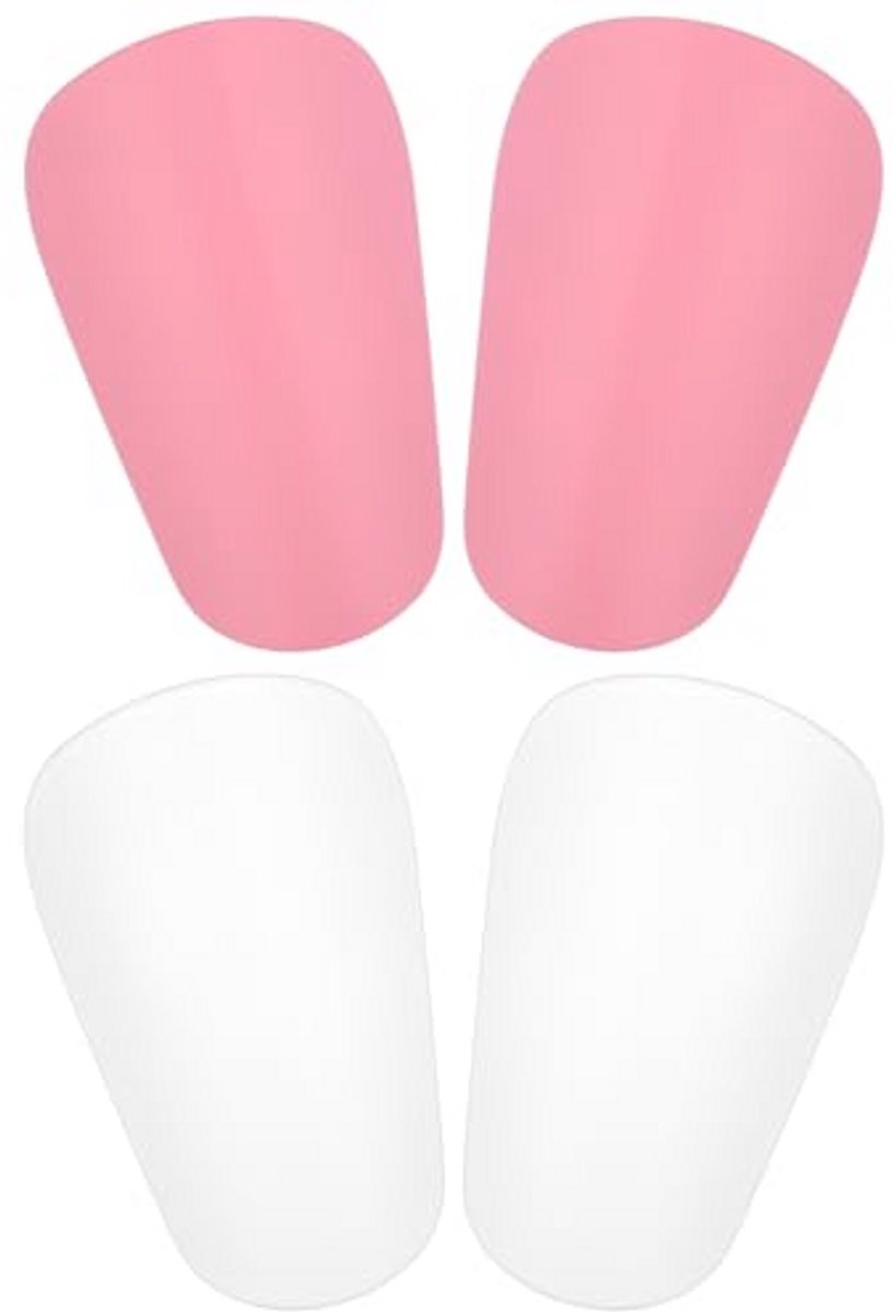 Mini Voetbal Scheenbeschermers 8x5cm - Bescherming voor Mannen en Vrouwen - DIY Graffitiable (Roze, Wit)
