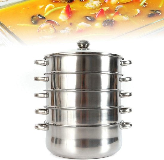 Couscous Pan Stoomkoker met glazen deksel 6 liter