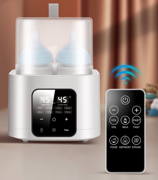Flessenwarmer-flessenwarmer-Grote multifunctionele flessenwarmer voor huishoudelijk gebruik met afstandsbediening, sterilisatie en constante temperatuur. — afbeelding 2