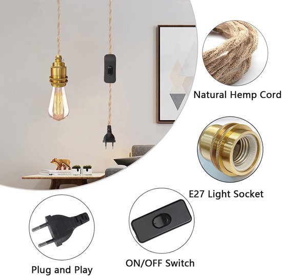 Draagbare lamp van siliconen met stekker - Mosterd – Creative Cables