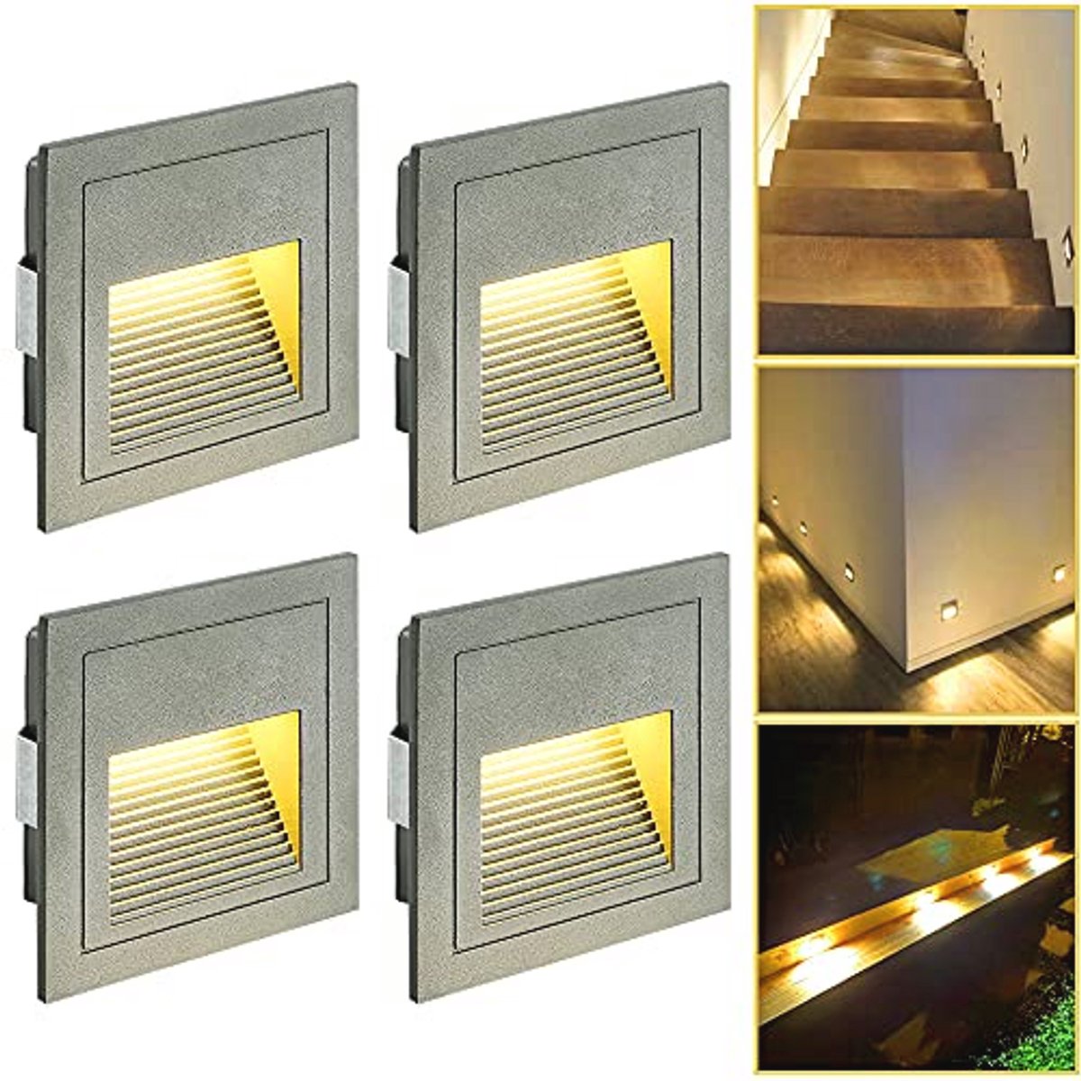 LED inbouwlamp 3W warmwit IP65 waterdicht voor trap- en wandelverlichting