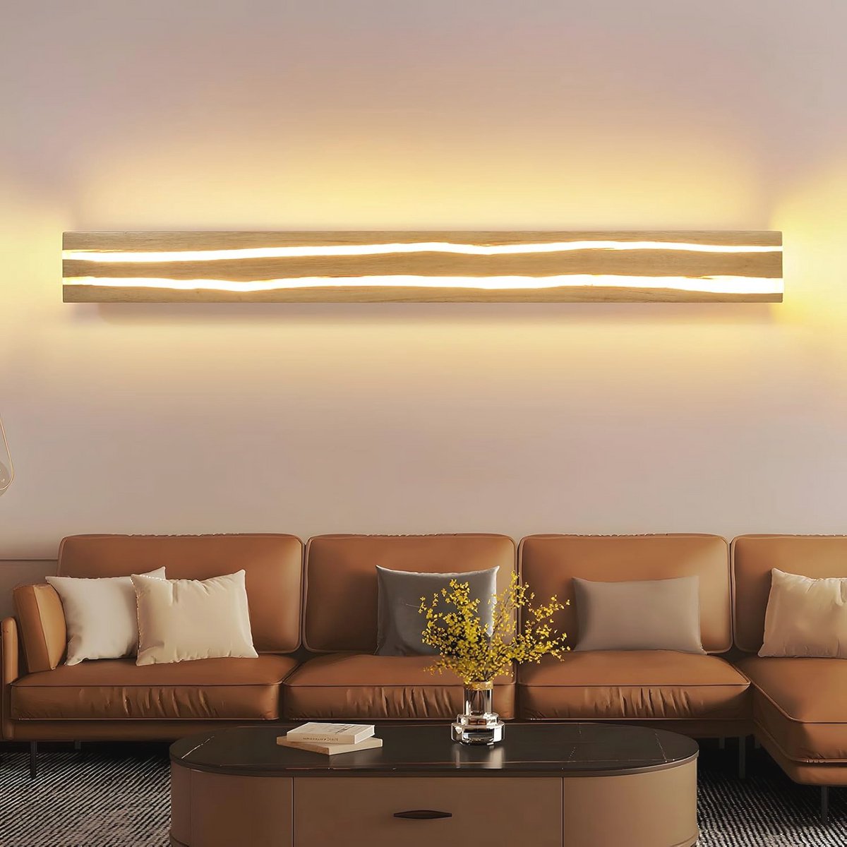 Moderne LED Wandlamp met Houten Afwerking - 16W Warm Witte Verlichting voor Binnen