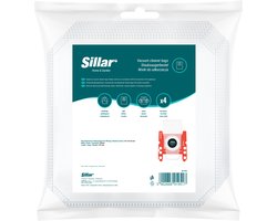 Sillar Stofzuigerzakken synthetisch - anti-allergeen - 5 filterlagen - vervanging voor BBZ41FGALL - geschikt voor stofzuigers Bosch GL30 GL45 GL50 GL80 Serie 2 4 6, Siemens - 4 stuks