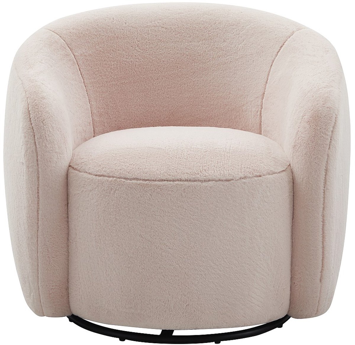 Vente-unique Draaibare fauteuil van roze zachte teddy stof - VEREIDE