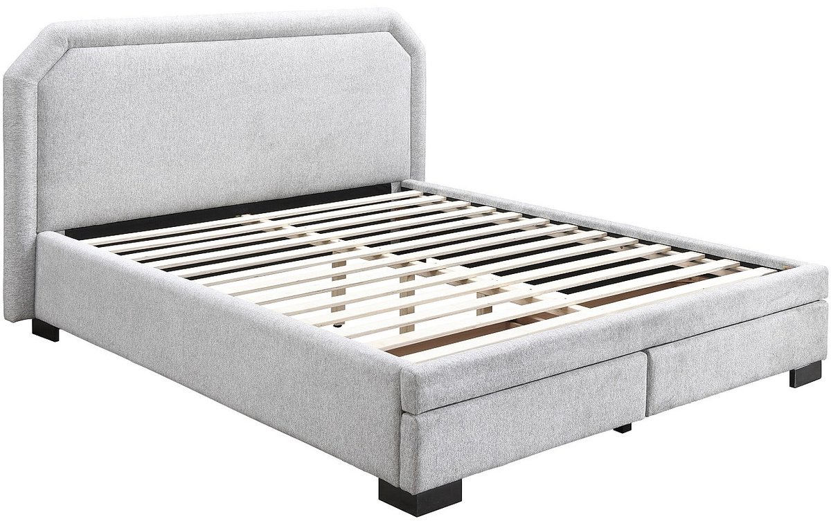 Vente-unique Bedframe stof lichtgrijs 140 x 190 cm