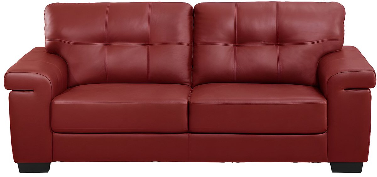 Vente-unique Driezitsbank van leer HAZEL - Rood