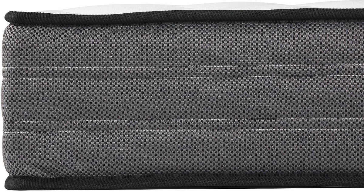 Vente-unique Set 140 x 190 cm bedbodem met opbergruimte, wit + matras met pocketveren van 20 cm dik - AMBRACIE van YSMÉE