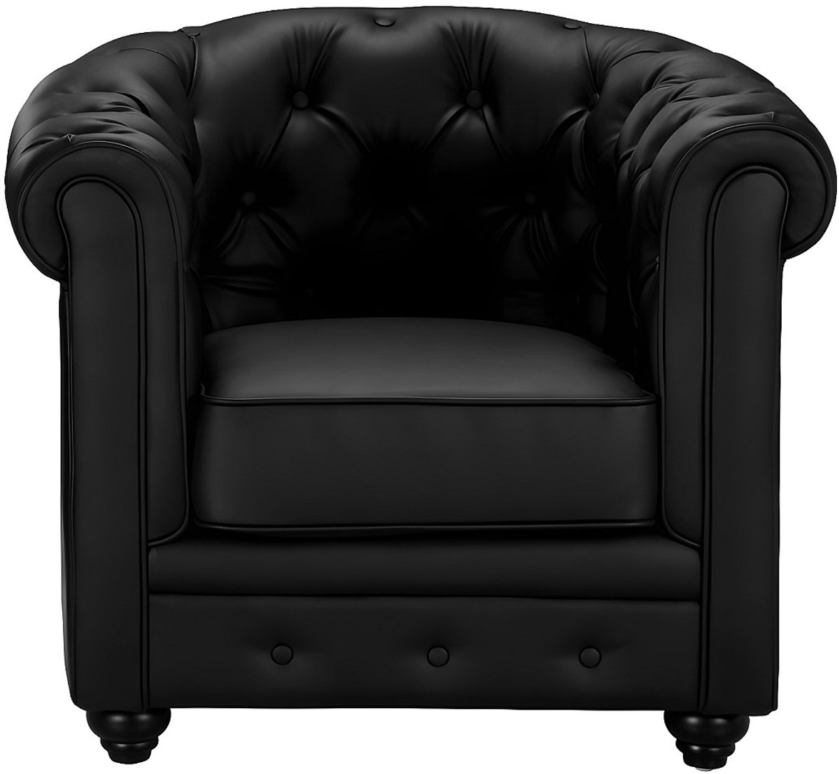 Vente-unique Fauteuil CHESTERFIELD in kunstleer - Zwart