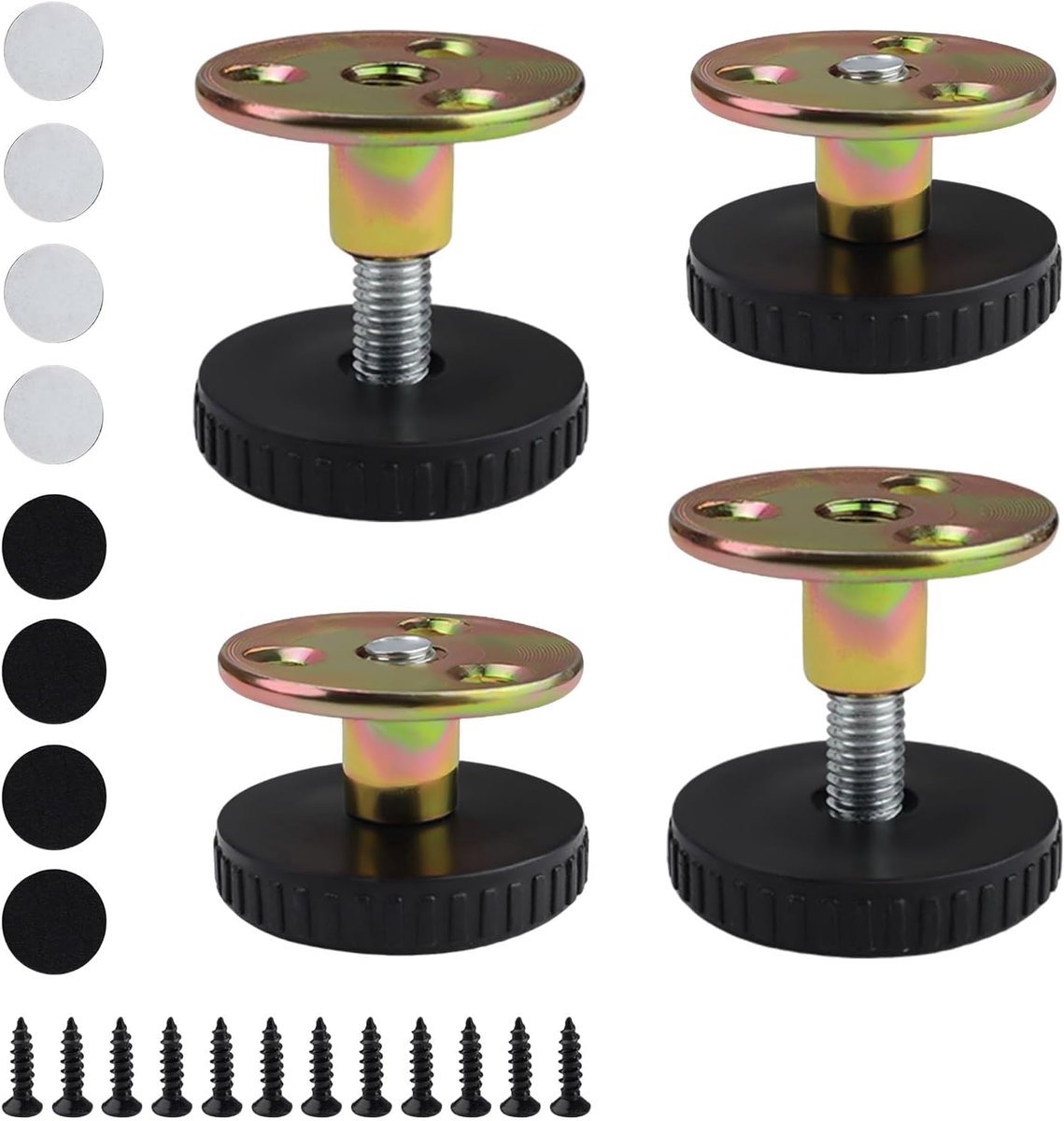 Stunq® Set van 4 Verstelbare Meubelpoten met Dempende Pads en Complete Montage Kit - Voor Flexibele Meubelpositionering