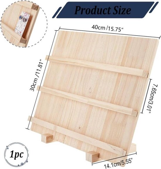 nbeads Houten oorbel displaystandaard, 3 lagen sieraden oorbel