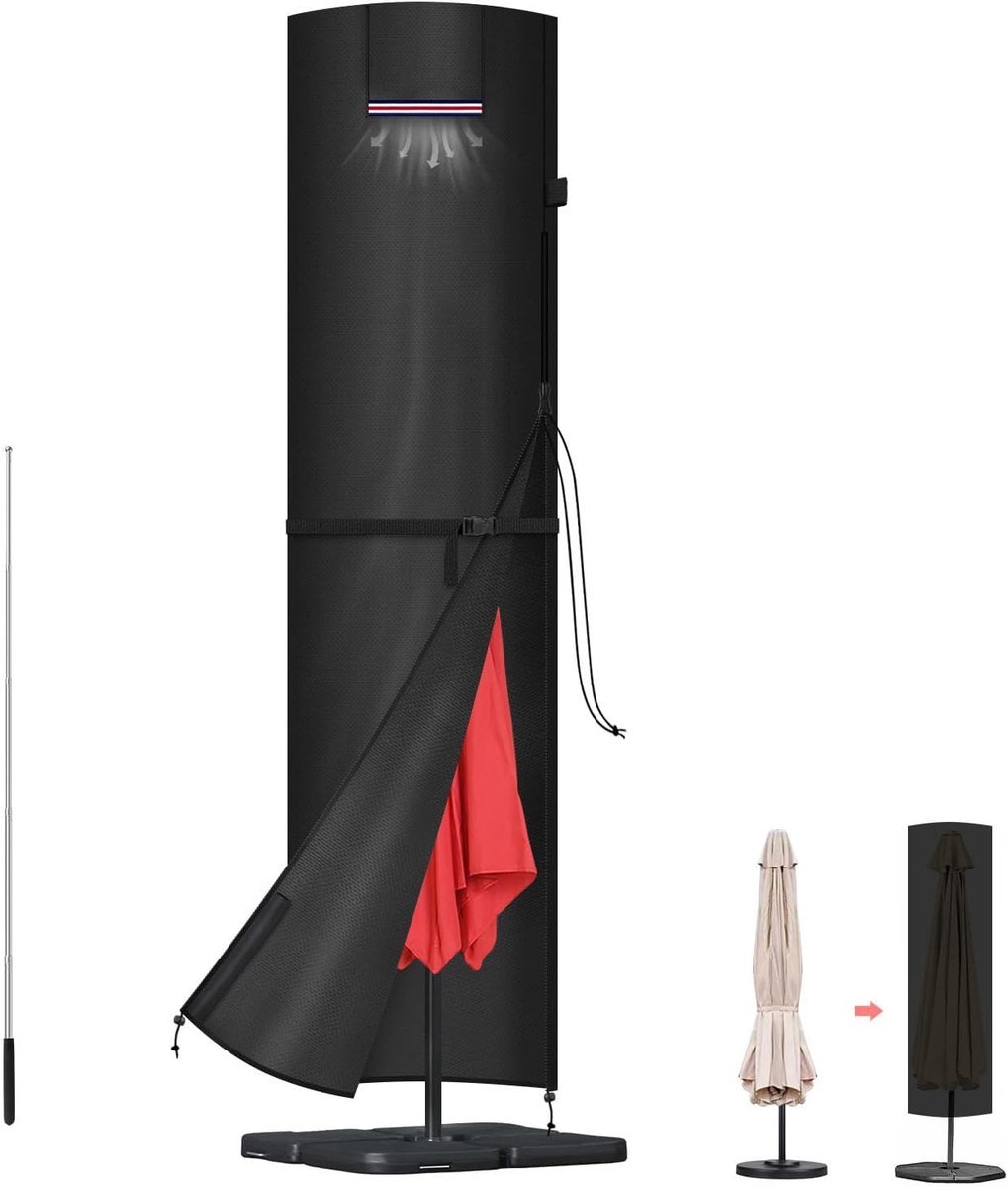 Stunq® Duurzame Beschermkap voor Tuinparasol met Openingsmechanisme en Ventielopeningen