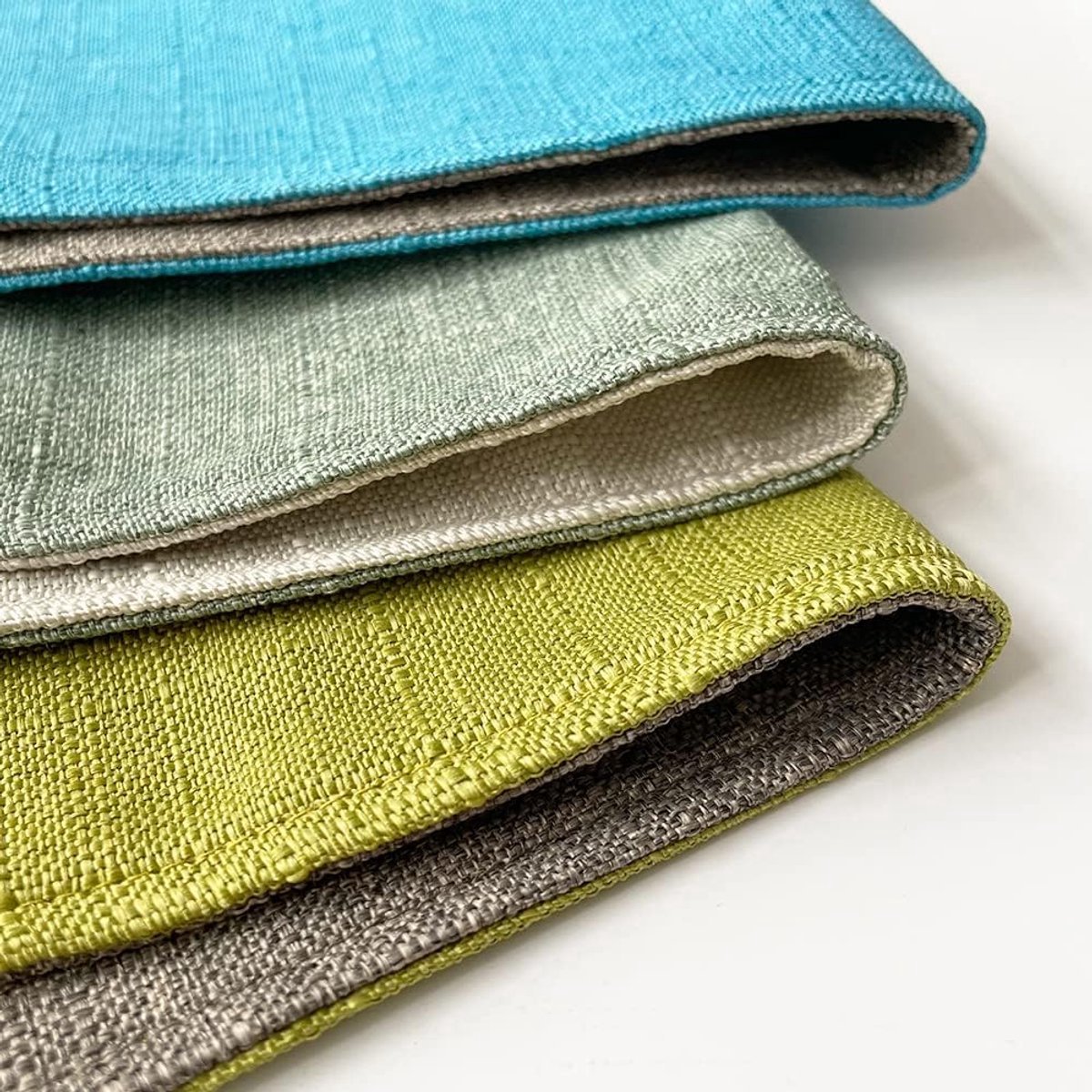 Stunq® Waterdichte Linnen Tafelloper – Dubbelzijdig, 30 x 240 cm – Grijs/Blauw