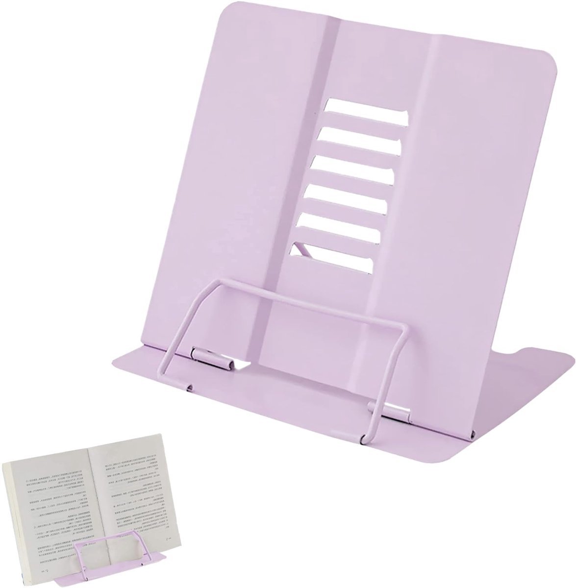 Stunq® Verstelbare Opvouwbare Metalen Boekenhouder - Leesstandaard voor Boeken & Tablets