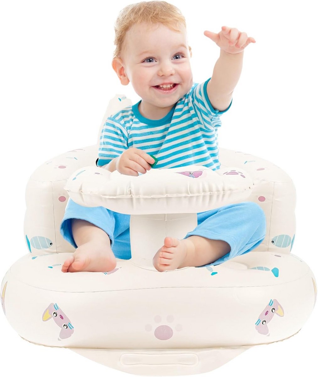 Opblaasbare Zitting voor Baby's en Peuters (3-36 maanden) met Dienblad en Steun