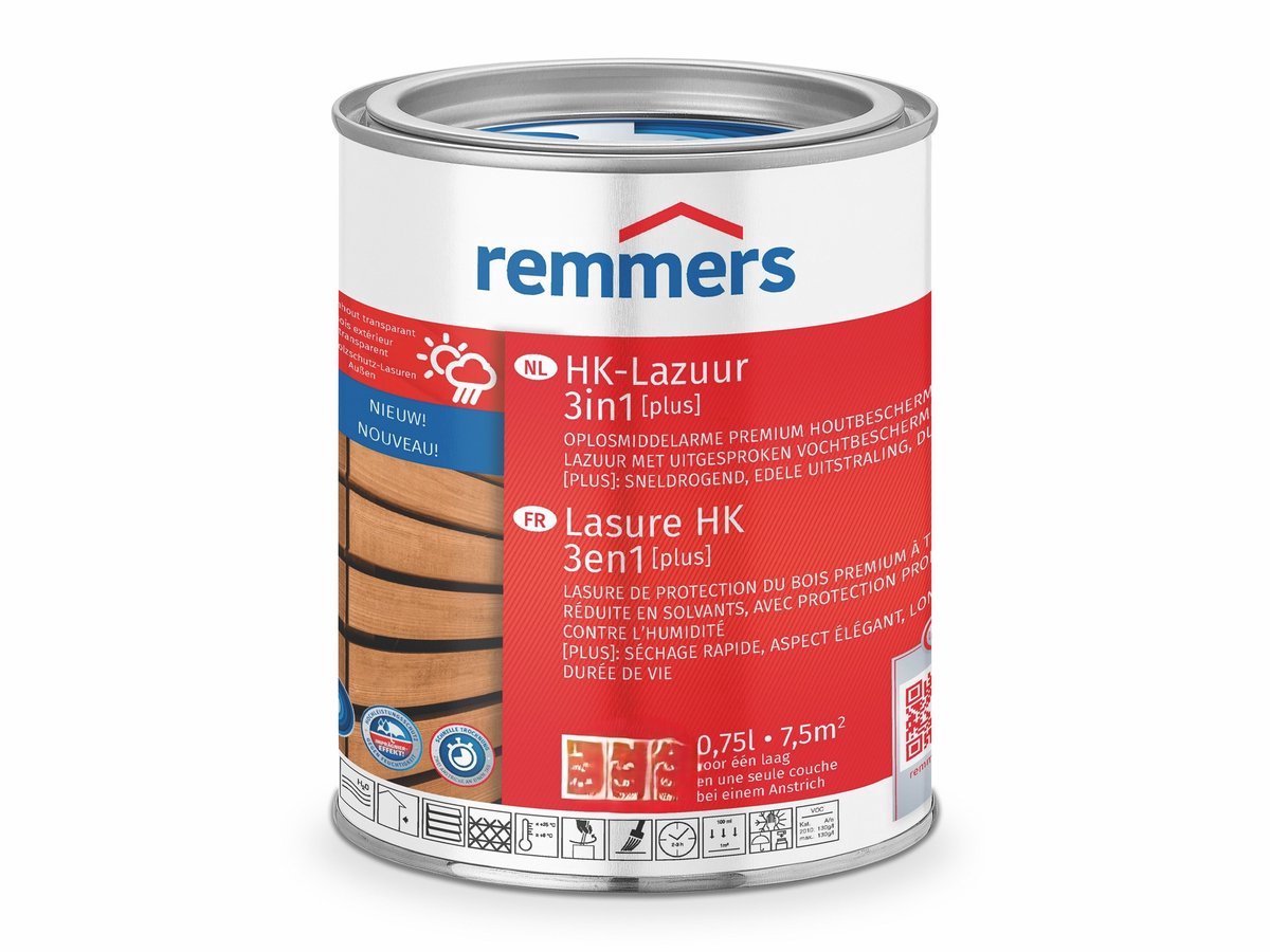 Remmers HK-Lazuur 3 in 1 PLUS | 10 liter | Grafiet grijs