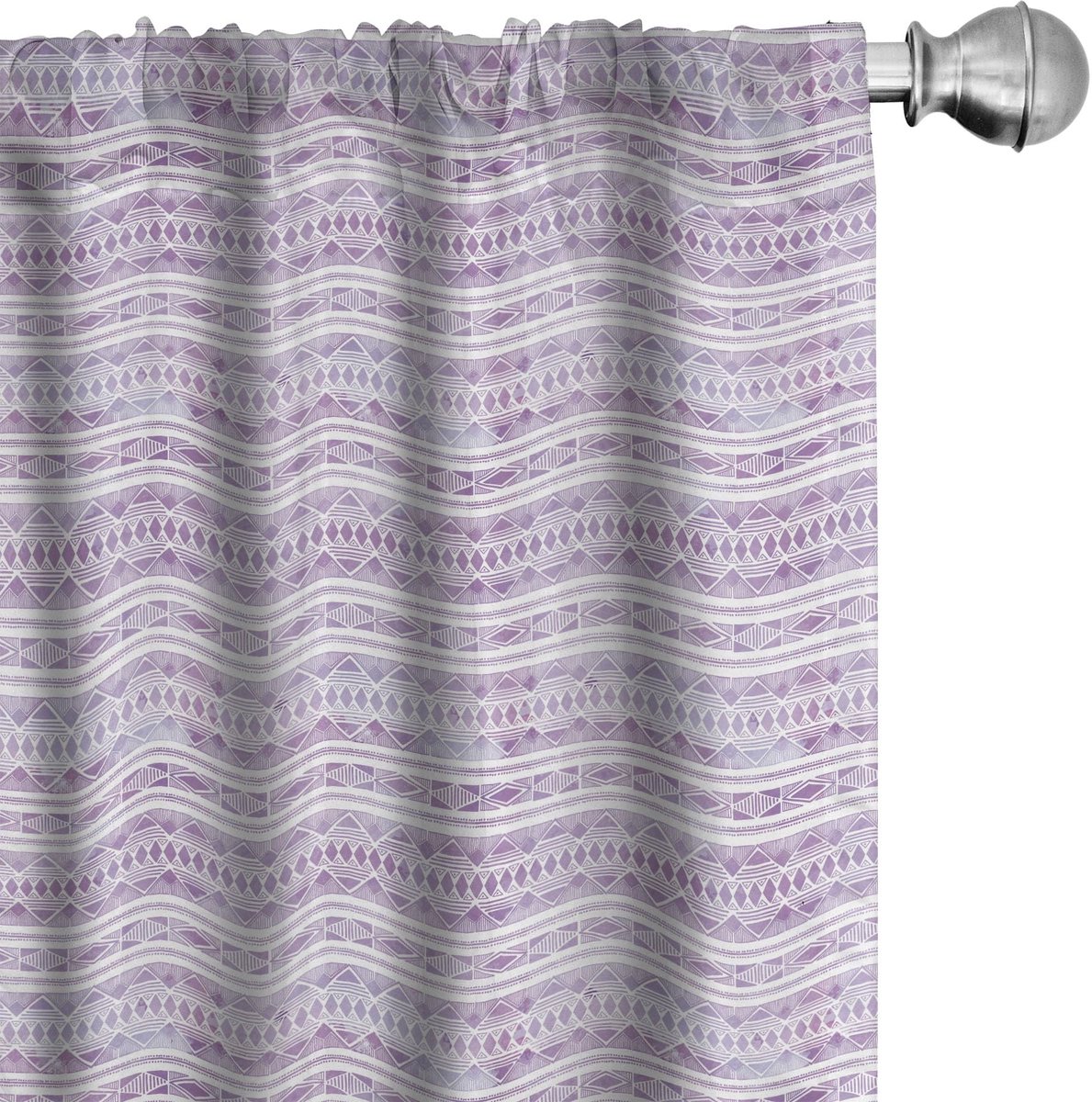 ABAKUHAUS Aquarell Voorhangen – 2x75x225 cm – Violet Lila Wit – Microvezel