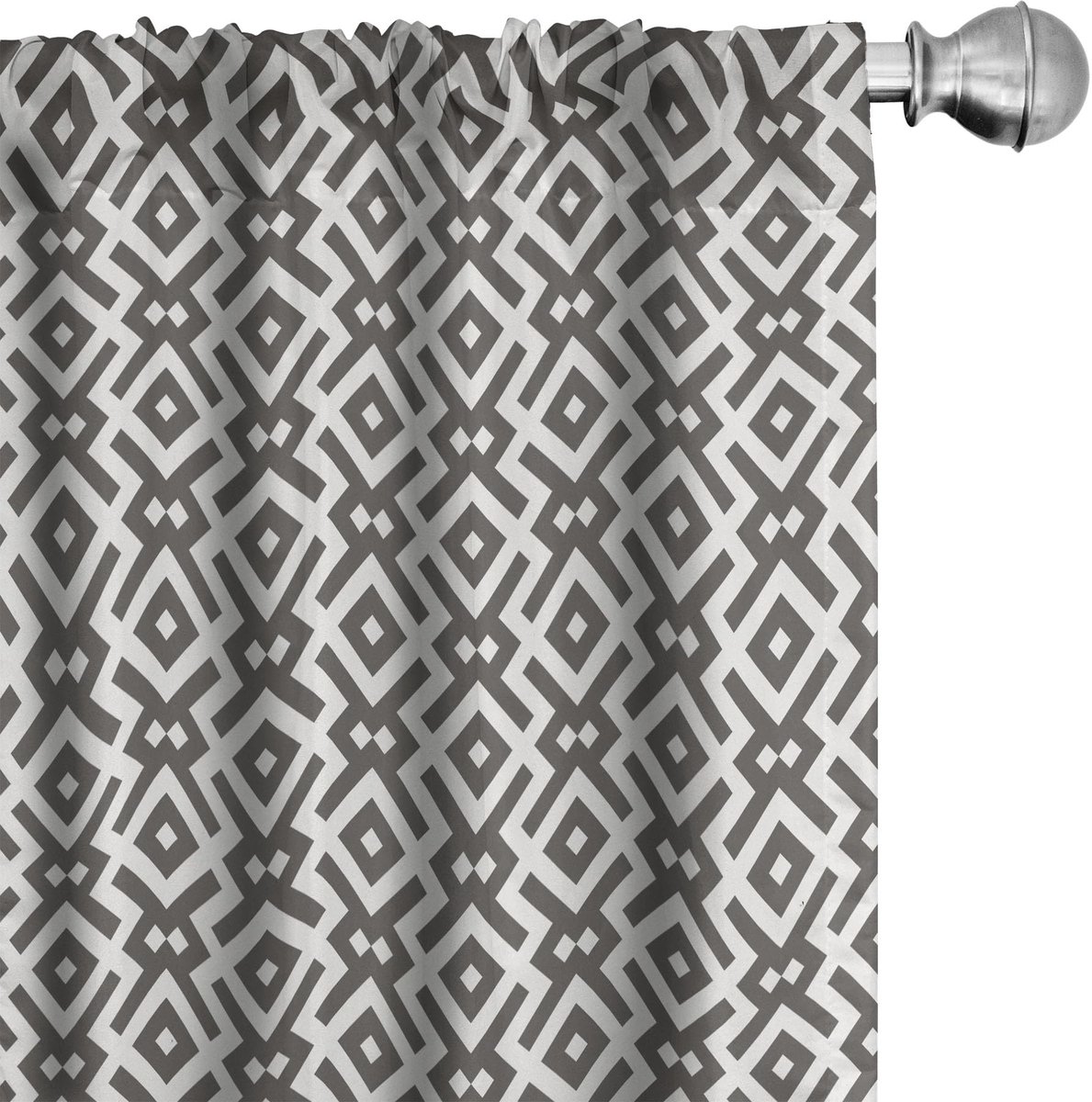 ABAKUHAUS Geometrische Gordijnen – 2x75x225 cm – Microvezel Dunkel Taupe