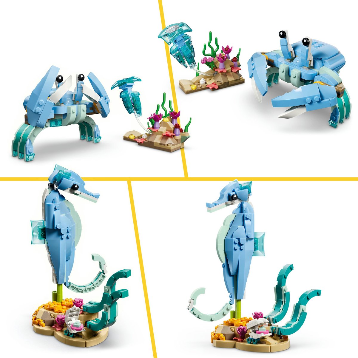 LEGO® Creator 3in1 Zeedieren: Prachtige Dolfijnen - Bouw Om tot een Zeepaardje of Krab - 31385 – foto 3