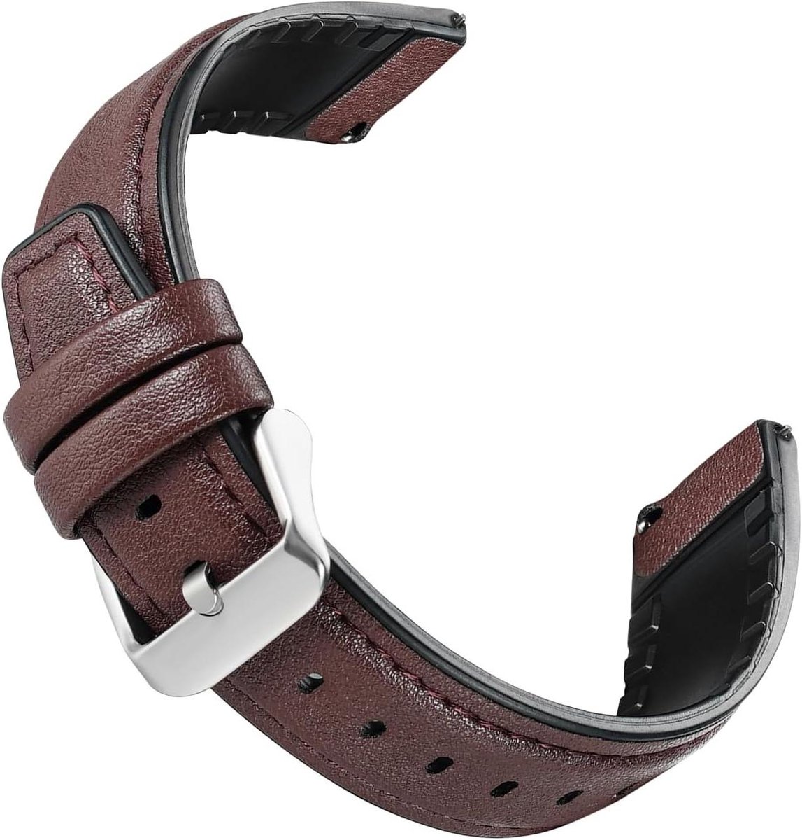 Cosensi - Vervangende 22 mm horlogeband met snelsluiting, bruin, heren horlogeband voor smartwatch en polshorloge.