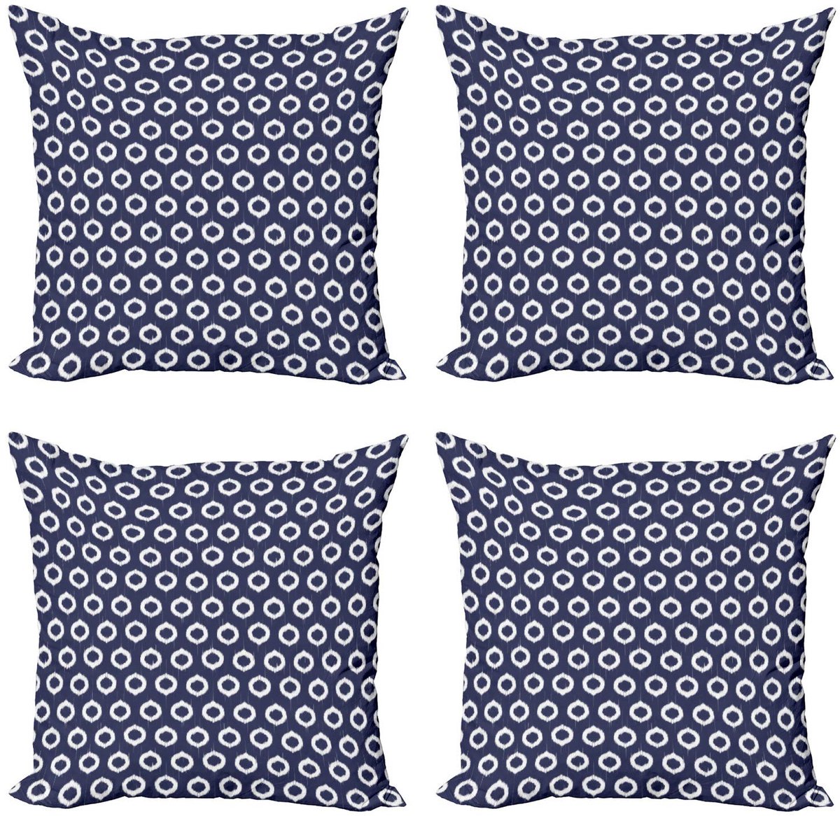 ABAKUHAUS Indigo Kussenhoes Set – 4×50×50 cm – Microvezel Dunkelblauw
