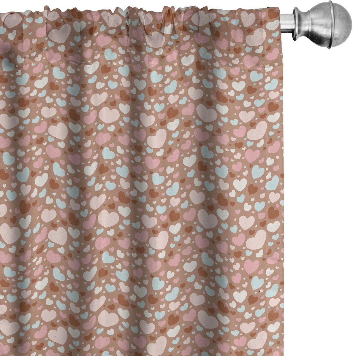 ABAKUHAUS Lieve Gordijnen – 2x75x245 cm – microvezel – verduisterend babyblauw/lichtroze Babyblauw Roze
