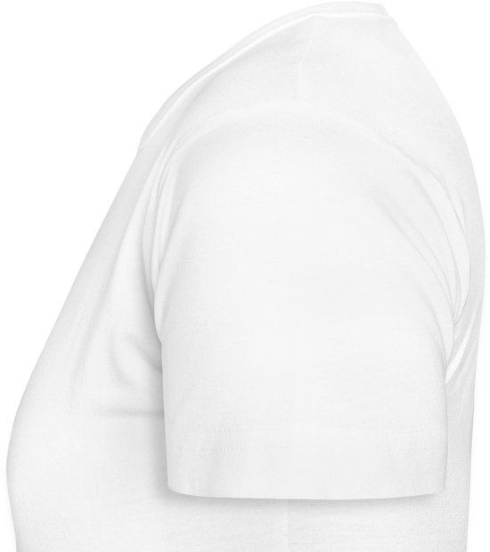 Witte dames T-shirt, zijaanzicht.