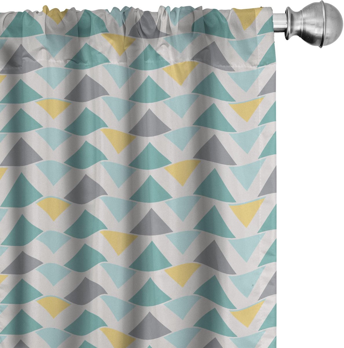 ABAKUHAUS geometrische gordijnen – Chevron Retro – 75×245 – microvezel zeeschuim Zeegroen