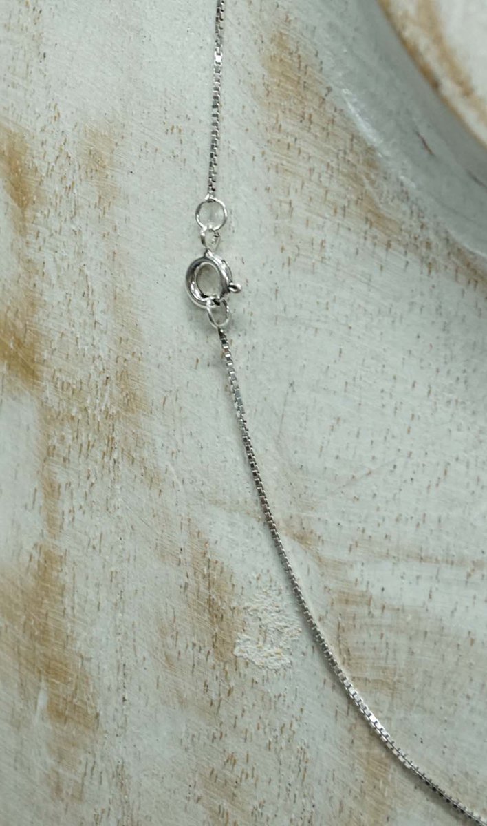 Sterling zilveren ketting zonder hanger oxidized lengte 50 cm, dikte 0,8 mm- 925 zilver ketting lengte 50 cm - ketting zonder hanger voor dames en heren - zilveren ketting voor hangers - silver chain 50 cm long - simpele zilveren ketting