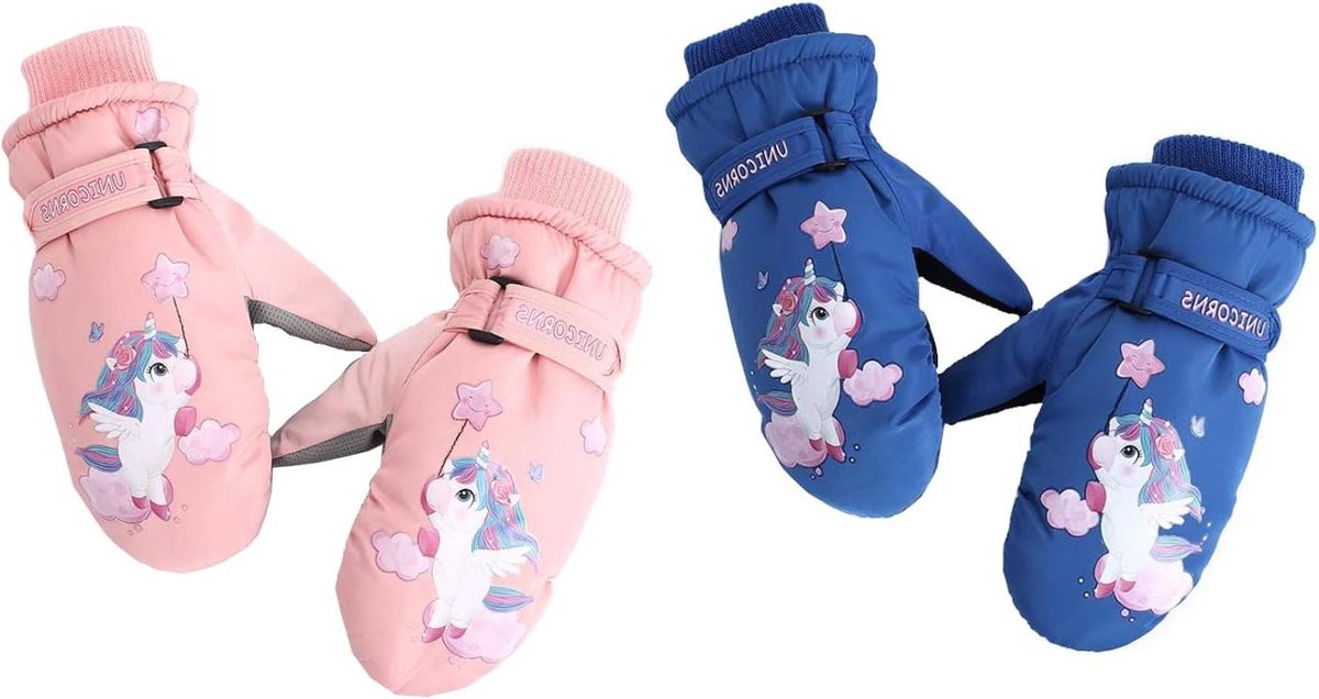 Cosensi Winter Ski Handschoenen voor Jongens en Meisjes Warme Wintersport Handschoenen voor Skiën Snowboarden Schaatsen Outdoor Sport Set van 2 Any