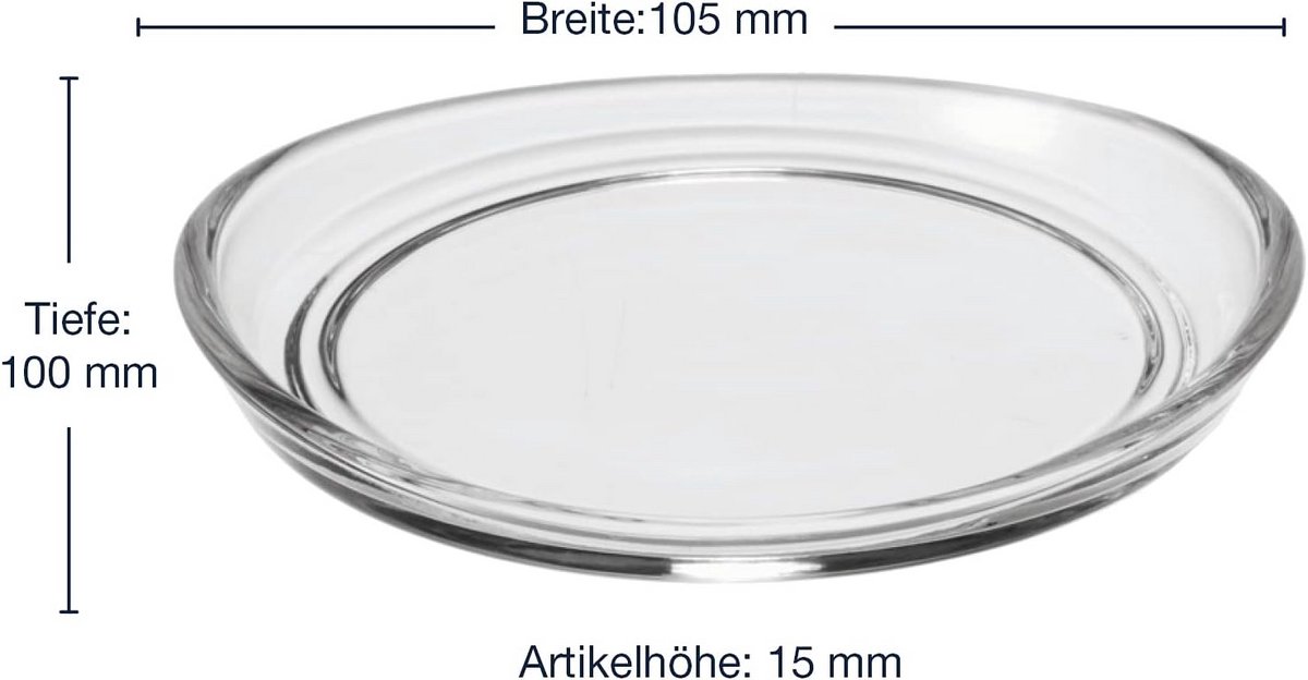 Set van 6 Glazen Onderzetters 10,5 cm voor Karaffen of Wijnflessen - Vaatwasmachinebestendig